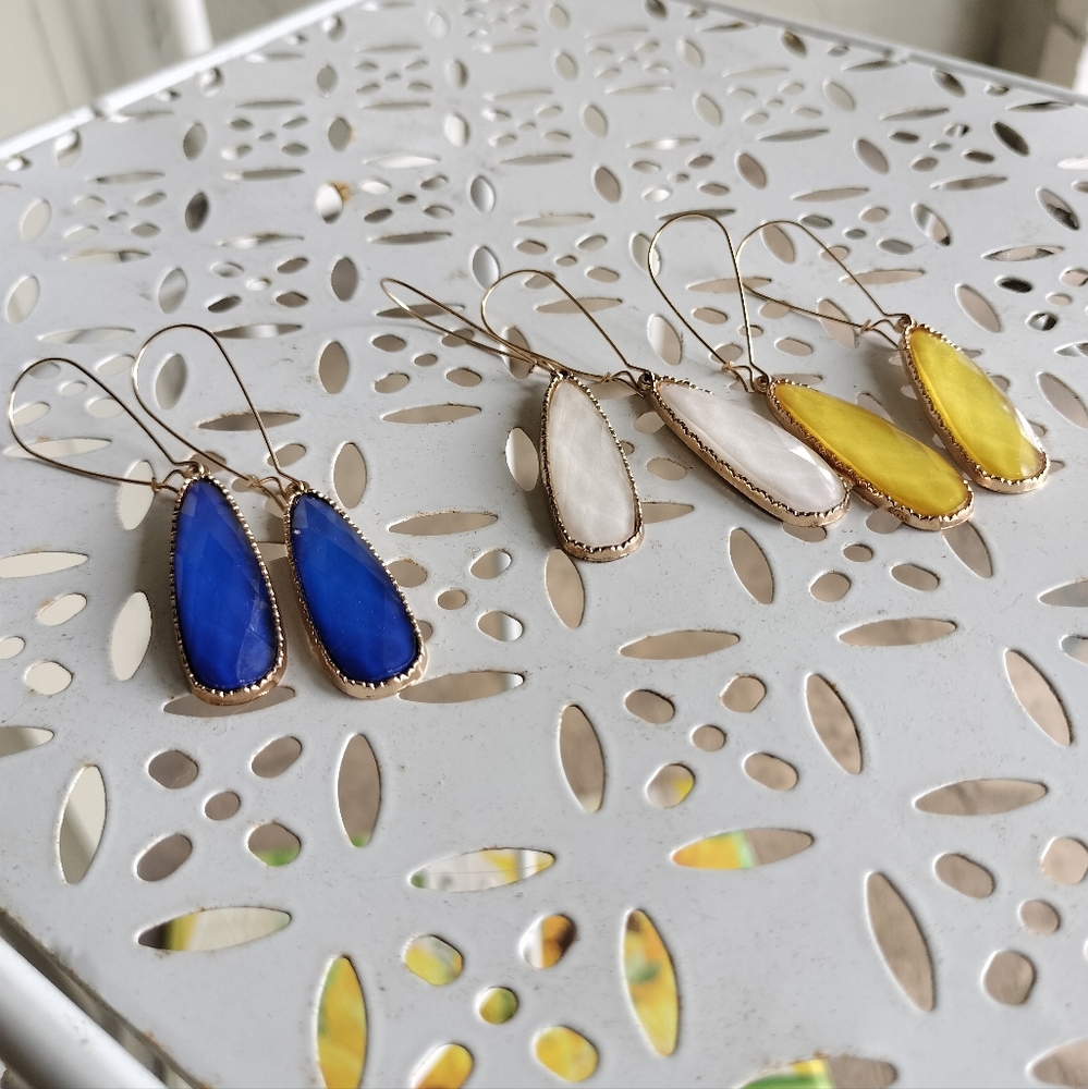 Catherine Malandrino Classy 3 pack Teardrop Shaped Earrings